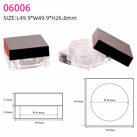 Pms Color Custom Color Square Logo Customized Green Compact Powder Case Private Label Plastic Loose Powder Containers